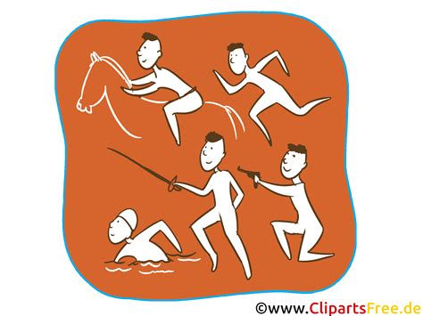 Keine werbung für den sport. Nowoczesny sport ikona clipart pięciobój