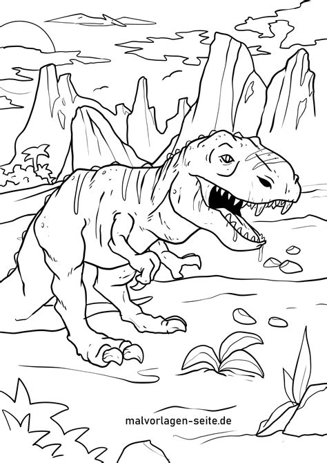 Hier finden sie kostenlose ausmalbilder für kinder rund um dinosaurier und die steinzeit. T Rex Ausmalbild - kinderbilder.download | kinderbilder.download
