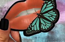 pegatinas labios lindos mariposa estilo