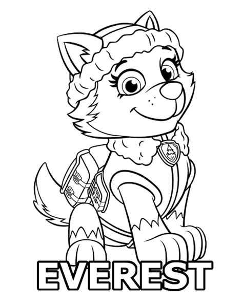 Zuma at christmas, paw patrol. Everest coloring page Paw Patrol