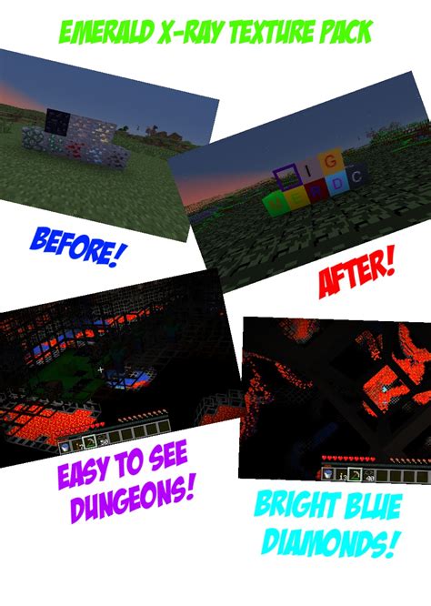 Xray ultimate texture pack will simplify the search for resources in minecraft. http://cdn.file-minecraft.com/Mods/Emerald-x-ray-pack.jpg