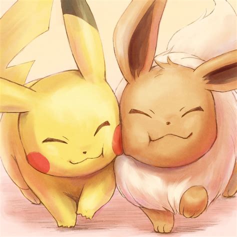 Explore kawaii pokemon wallpaper on wallpapersafari | find more items about cool pokemon wallpapers hd, cute pikachu wallpapers the great collection of kawaii pokemon wallpaper for desktop, laptop and mobiles. peron-884k: ほっぺすりすり / Nuzzle Pikachu & Eevee | Pikachu ...