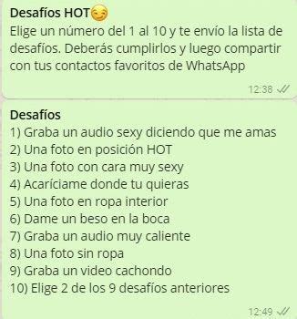 Mira estas cadenas de whatsapp calientes 100% picantes los mejores retos que vas a poder encontrar en internet. Juegos Calientes De Whatsapp : Retos Para Estados De ...