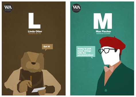 Vote below for the best wes anderson characters, including both male and female characters from all of his movies. The Wes Anderson Alphabet by Hexagonall. 18 Minimalist ...