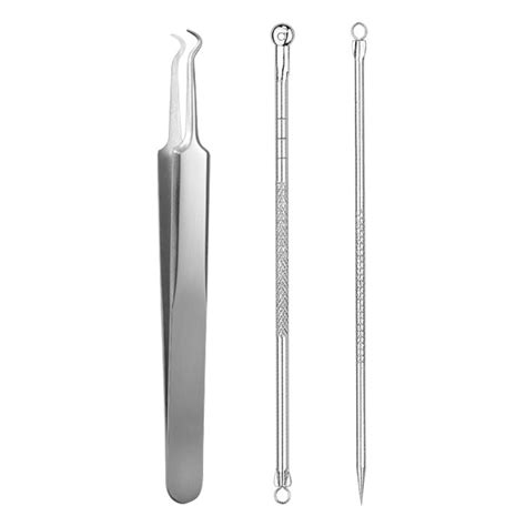 Pinset pencabut komedo stainless steel / alat pinset penjepit pengangkat penghilang pembersih komedo / blackhead whitehead tweezer. JUAL PINSET KOMEDO 3in1 - funshop.co.id - funshop.co.id