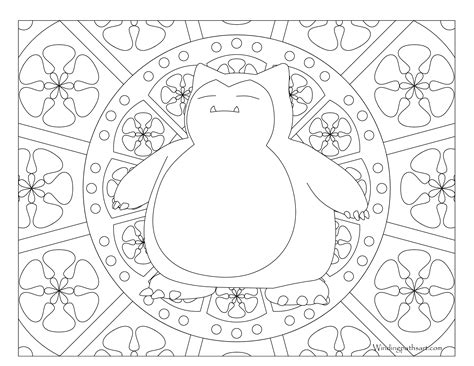 See the whole set of printables here: Adult Pokemon Coloring Page Snorlax · Windingpathsart.com