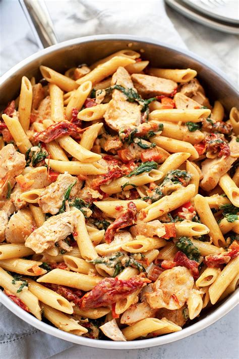 Season diced chicken with salt, pepper, and italian seasoning. Creamy Tuscan Chicken Pasta | Recipe | Chicken pasta ...