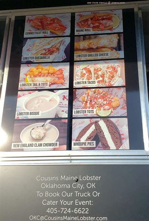 Stop by and check us out! Online Menu of Cousins Maine Lobster - Oklahoma City ...