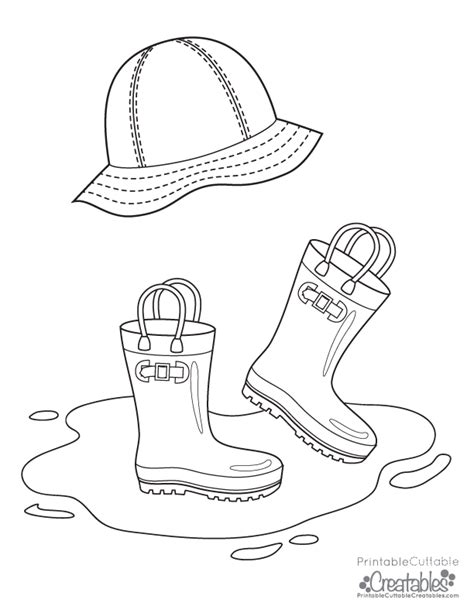 Fun, easy & free to print. Rain Boots Coloring Page - Coloring Home