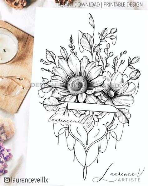This free editable calendar template is also available in doc / docx, pdf, and jpg formats for download. Instant download Tattoo Design | Sunflower and mandala ...