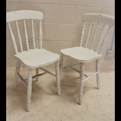 Rated 4 out of 5 stars. 0085303 White Farmhouse Chairs X2 (85cm long by 34cm wide ...