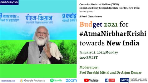 Read latest news and updates on union budget of india. Budget 2021 For #AtmaNirbharKrishi Towards New India - IMPRI Impact And Policy Research Institute