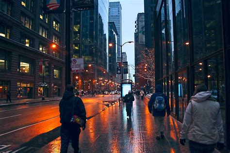 It was wonderful to take yoga classes at the downtown yoga shala. PHOTO: Rainy Night in the Chicago Loop
