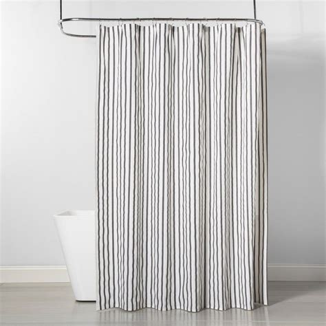 Buy top selling products like madison park sandbar printed stripe 3m scotchgard grommet top outdoor curtain panel (single) and deandra striped rod pocket/back tab sheer window curtain panel. Stripe Shower Curtain Black/White - Project 62™ in 2020 ...
