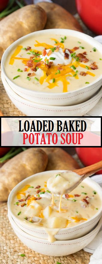 The potatoes are baked and then filled with beaten potato, cheese, and seasonings. LOADED BAKED POTATO SOUP - Elog Recipes