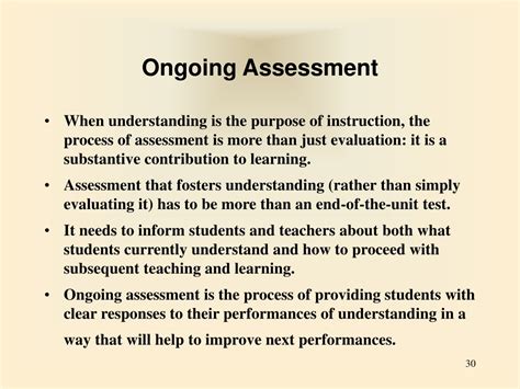 Brown understands testing students at the end of instruction is used to determine whether or not they comprehend material. PPT - Teaching for Understanding Rethinking Classroom ...