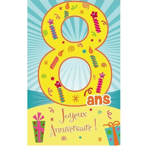 Little hand robe ete fille enfant papillon dessin anime. Carte d'Anniversaire Découp'âge avec enveloppe - 8 ans ...