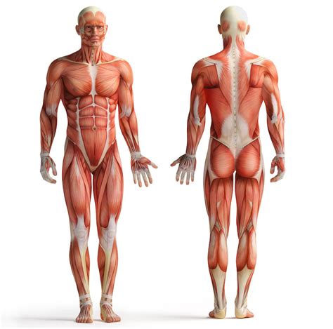 Muscles form about 40% of the total body weight. 2: Unveiled human body. Illustration of the main skeletal ...