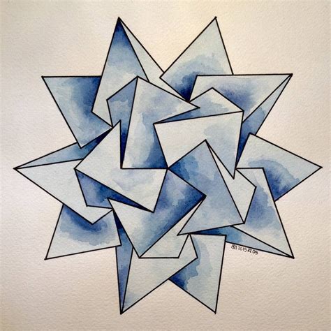 This may be a good time to get out your straightedge to. #geometry #symmetry #pattern #handmade #aquarelle # ...
