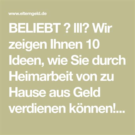 Mit heimarbeit kann man leicht geld von zuhause aus verdienen. ᐅ Heimarbeit: Die 10 besten Arbeiten von Zuhause aus ...