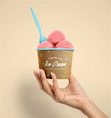 Download Ice Cream Cup Mockup with Scoop - Free Download