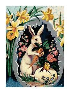 Vintage Easter Rabbit with Carrot Counted Cross-Stitch ...