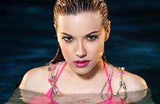 elizabeth marxs wallpaper wet curvy model lingerie pink lipstick swimming pool wallpapers wallhere hd