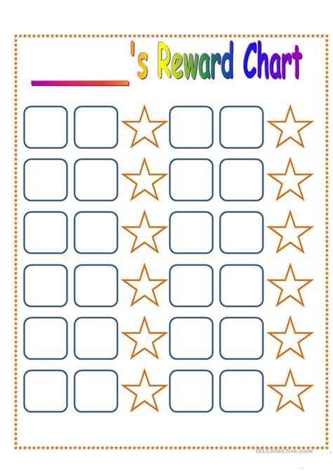 This printable is a powerpoint file so you can enter your child's name and whatever skill or task they are working on you can get stickers from a lot of different places to use with this chart. Reward Chart worksheet - Free ESL printable worksheets made by teachers