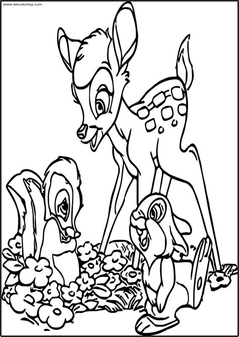 Just click on the bambi coloring pages that you like and then click on the print button at the top of the page. Coloring and Drawing: Bambi And Friends Coloring Pages