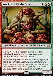 Ramos, dragon engine has a body of text that is too fun not to build. Wort, the Raidmother (C20 MTG Card)