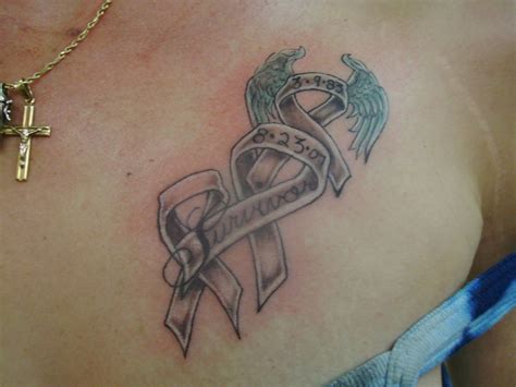 Lung cancer is represented by a white ribbon which is often imaged with a halo and angelic wings because of the purity of the color. Pin by Marlene's Kitchen on Tattoos | Cancer ribbon ...
