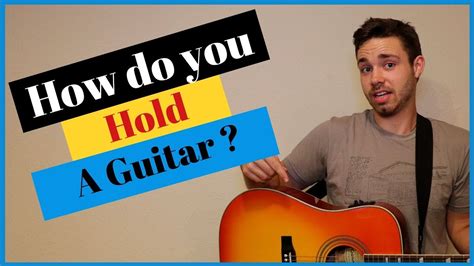 The guitar should fall naturally onto your lap and your right hand should fall across the top. How do you hold a guitar? -- How to hold a guitar right ...