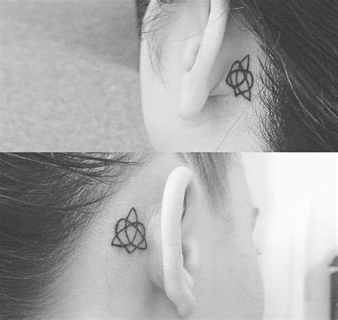 Small heart endless knot for girls. Meaningful Tattoos Ideas - Celtic knot of sisterhood tattoo behind ear - TattooViral.com | Your ...