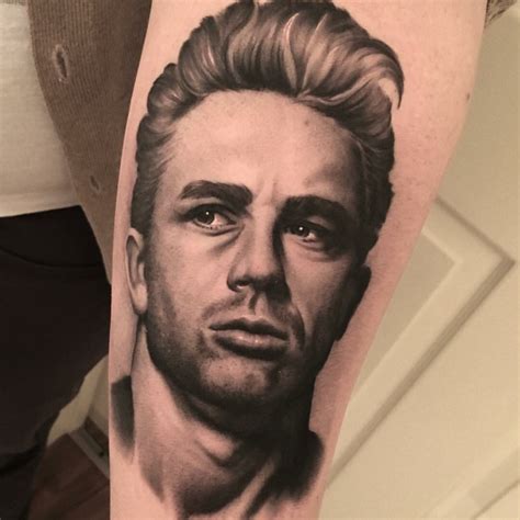 Granted he portrayed a revolutionary symbol as a youth rebelling against the restraints of 50 mores. James Dean tattoo from The Artisan in Liverpool, NY ...