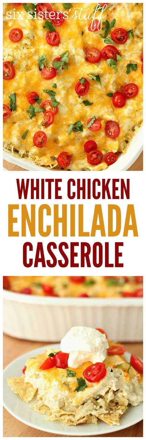 Layer tomatoes on top of the chicken. White Chicken Enchilada Casserole