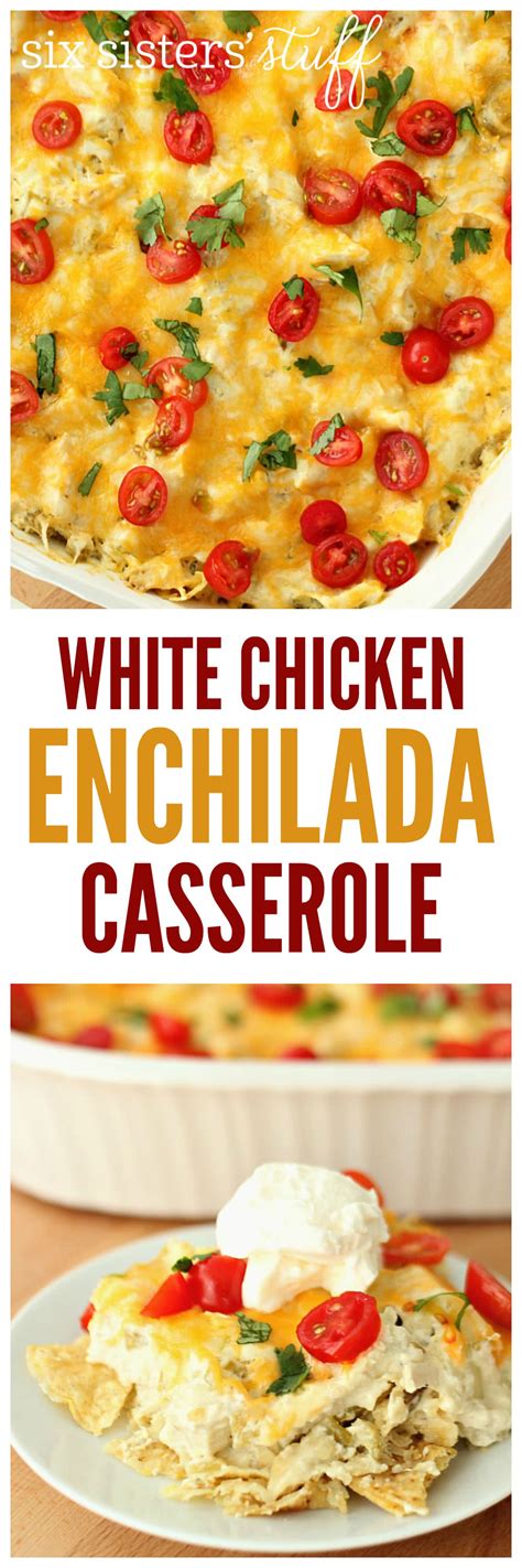 Spread 1/4 cup of pesto sauce all over each chicken breast, add tomato, mushrooms, cheese, italian seasoning, sprinkle of red pepper flakes and onion. White Chicken Enchilada Casserole