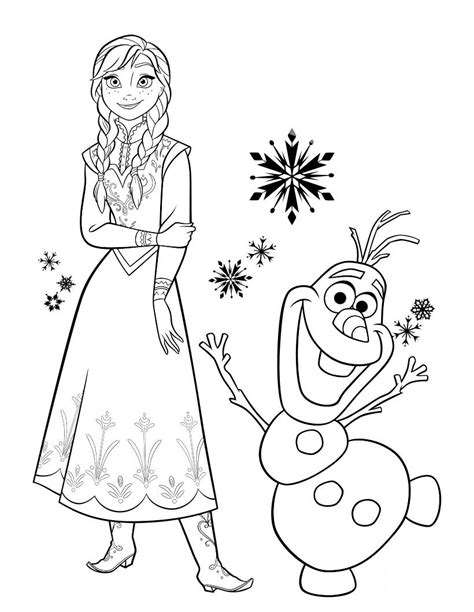 Aici găsiți desene de colorat cu elsa și ana pentru copii. Desenho de Anna e Olaf alegres para colorir - Tudodesenhos