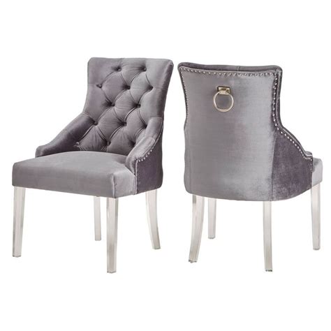 This luxury velvet dining chair offers the ability to do just that! Set of 2 Paisleigh Acrylic Legs Velvet Tufted Dining ...