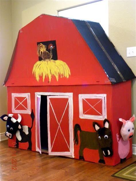 Big Barn out of cardboard for my son's 2nd birthday. (Mom-in-law made