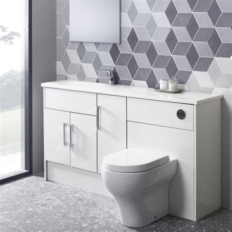 Bathroom furniture includes cabinets, storage cupboards, vanity units and toilet units. Vetro Fitted Bathroom Furniture - White