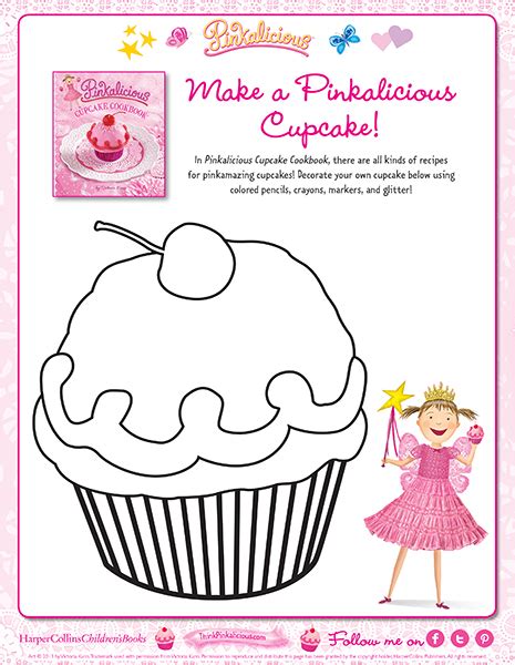 Star of my very own pinkatastic book series written and illustrated by victoria kann. Make a Pinkalicious Cupcake Coloring Page | Pinkalicious ...