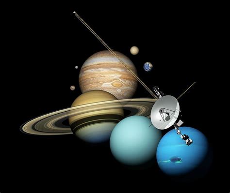 Voyager für reisender) ist eine raumsonde der nasa zur erforschung des äußeren planetensystems im rahmen des . Voyager 2 And Planets Photograph by Carlos Clarivan