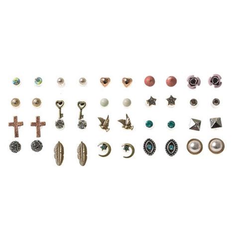 Owf presents usa gilf justine. 20 Pack Cross Motif Stud Earrings Claires 5 euros ...
