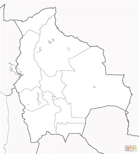Limita con argentina por el sureste, sur, suroeste y oeste; Dibujo de Mapa de Bolivia para colorear | Dibujos para ...
