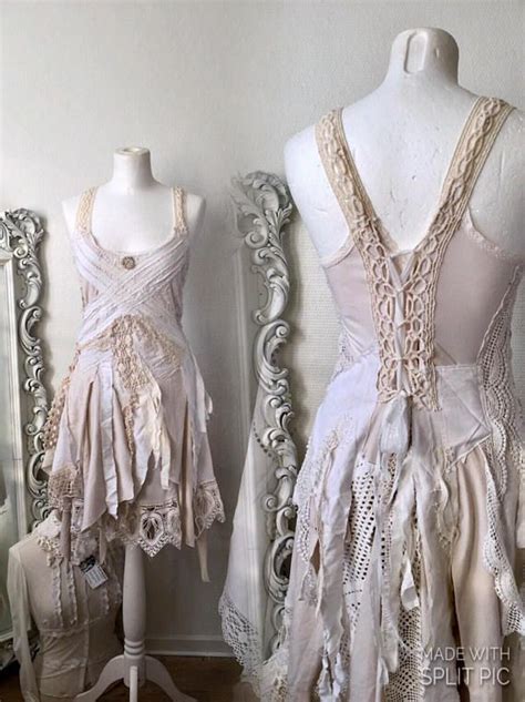 The romance of my gowns, unique wedding gowns with a story. Shabby chic boho dresstattered cottonwomens clothing pixie ...