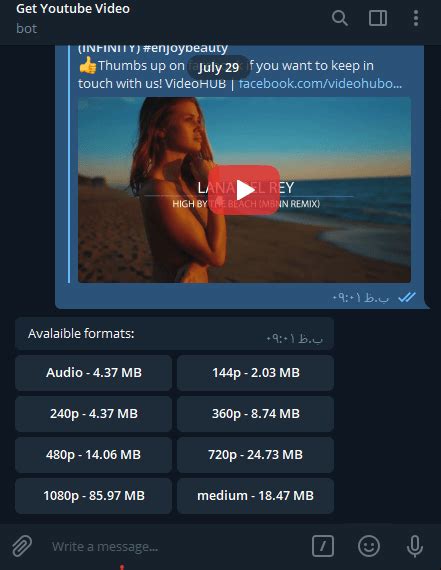 You can also convert any video into mp3, all you have to do is just send me any youtube video link. YouTube Downloader with Telegram Bot for free and ...