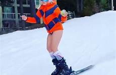 handler chelsea birthday skiing her skis pantsless margarita hand joint she