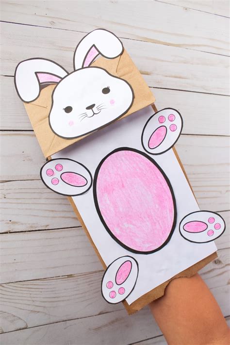 Easter stationery all of our free printable stationary comes in both lined and blank versions. Bunny Paper Bag Puppet with Free Printable Template ...