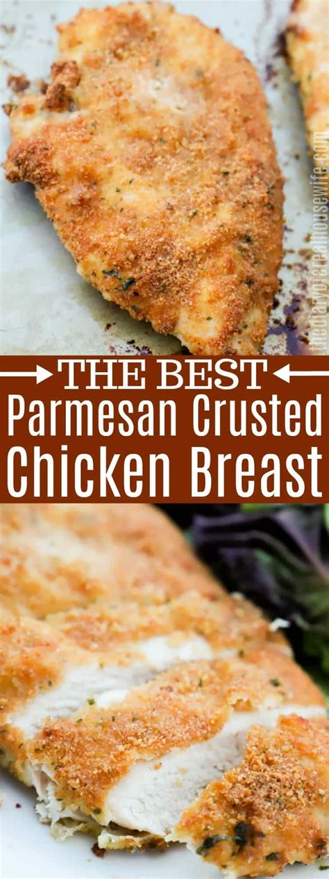 I mixed panko bread crumbs and the grated parmesan in a ratio of 2:1, and added fresh. Parmesan Crusted Chicken • The Diary of a Real Housewife ...