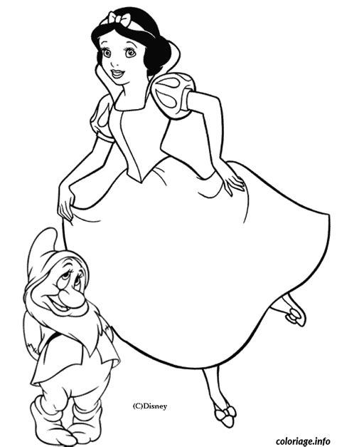 Coloriage gratuit de la belle blanche neige à imprimer et à colorier. Coloriage Blanche Neige Et Timide Dessin Blanche Neige à ...